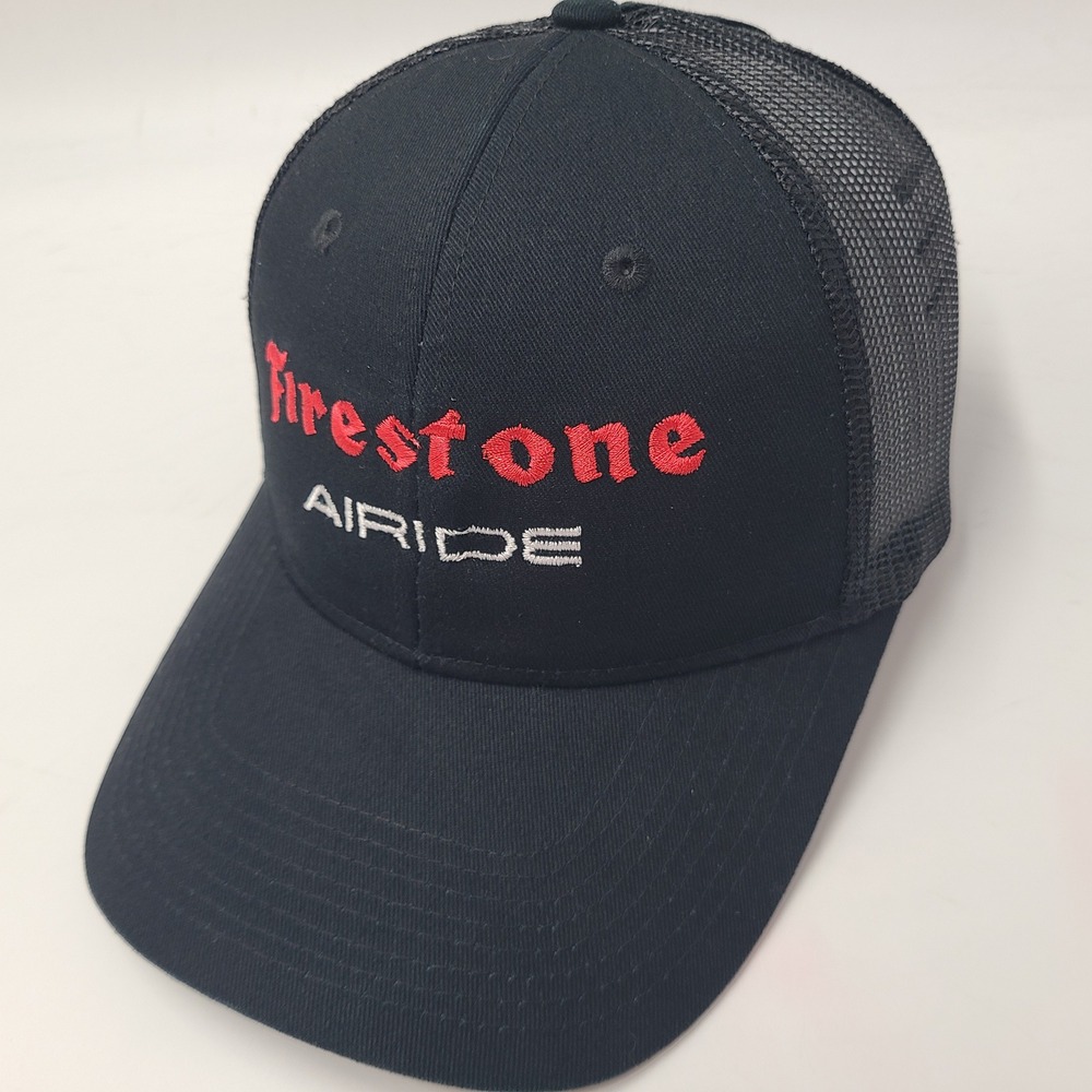 Women Firestone Airide Hat Snapback (Fits Small) Mesh Black Ponytail Opening